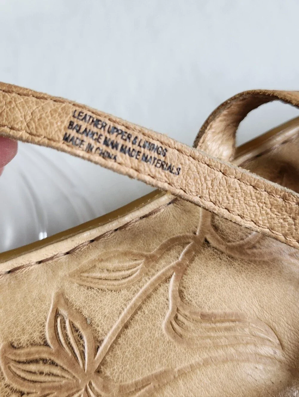 Born Tan Leather T-Strap Sandals